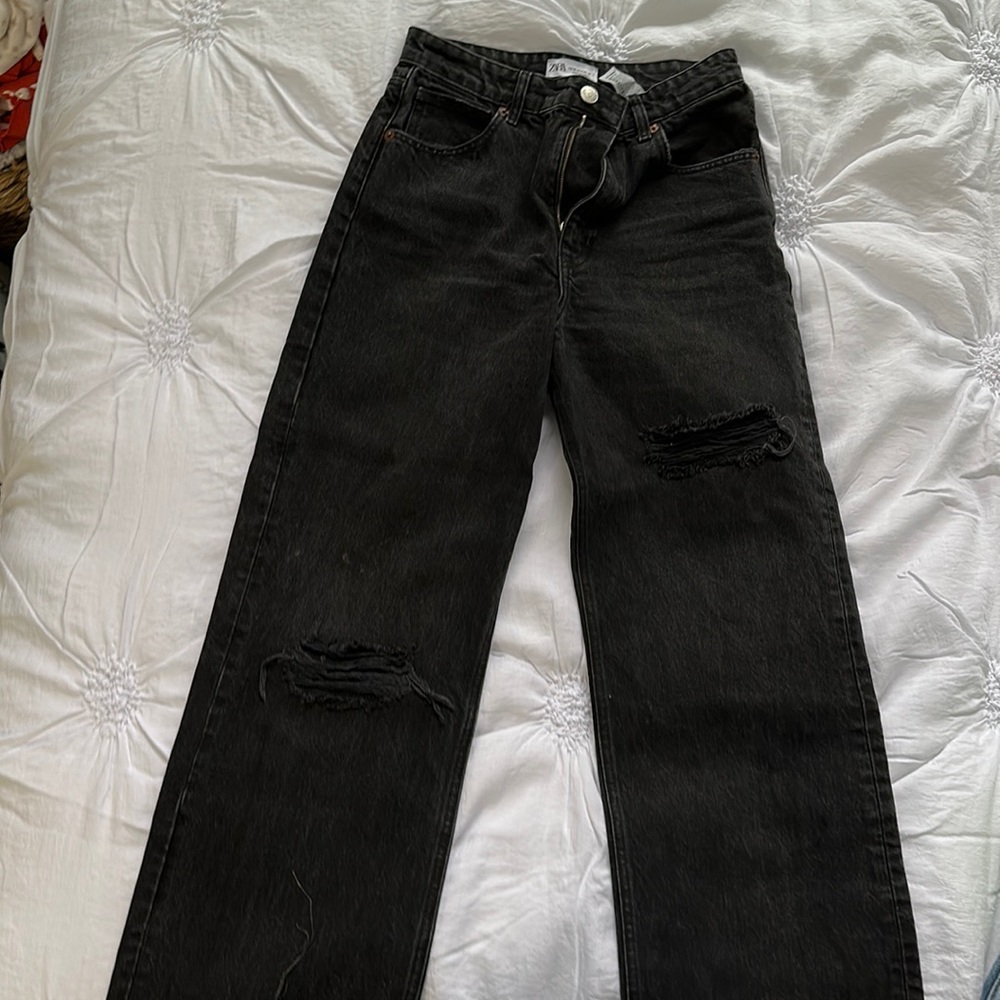Wide leg black zara jeans